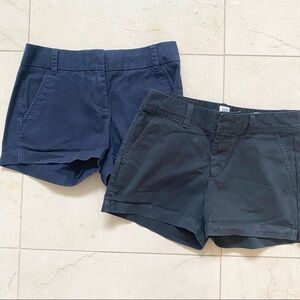 Lot of 2 Shorts Gap J. Crew Chino Black Navy Size 00